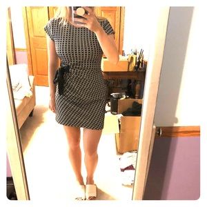 Anthropologie black and white mini dress